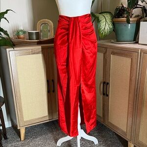 Elegant Red Pencil Skirt